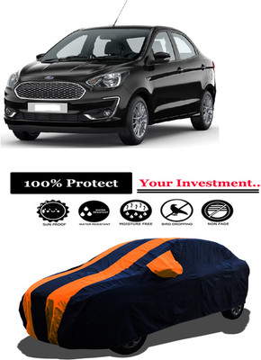 Amexride Car Cover For Ford Figo Aspire Ambiente Diesel (With Mirror Pockets)(Orange)