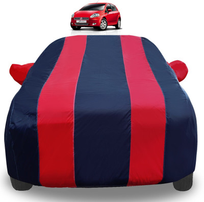 Auto Hub Car Cover For Fiat Punto (With Mirror Pockets)(Red)
