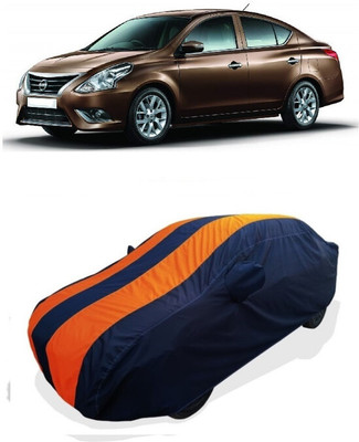 Coxtor Car Cover For Nissan Sunny XV CVT (With Mirror Pockets)(Orange)