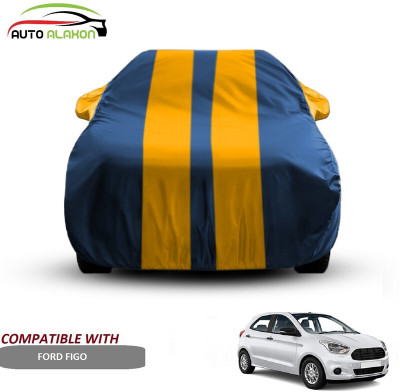AUTO ALAXON Car Cover For Ford Figo (With Mirror Pockets)(Blue, Yellow)