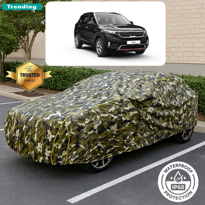 CODOKI Car Cover For Kia Seltos HTX 1.5 (With Mirror Pockets)(Yellow, Black)
