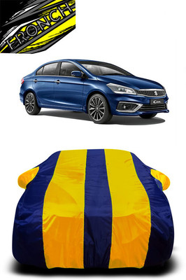 FRONCH Car Cover For Maruti Suzuki Ciaz (With Mirror Pockets)(Yellow, Blue)