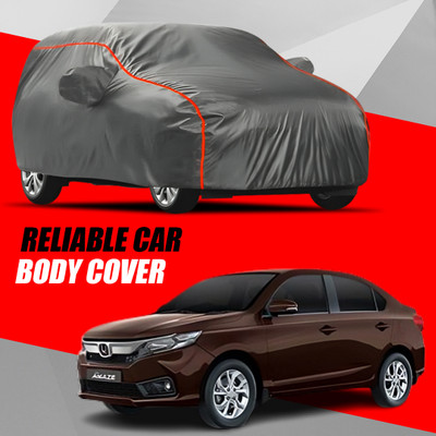 R Rayvin Star Car Cover For Honda Amaze (With Mirror Pockets)(Multicolor)