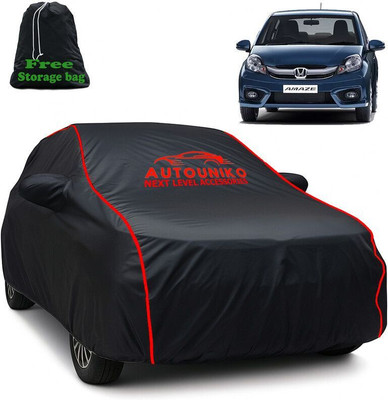 autouniko Car Cover For Honda Amaze (With Mirror Pockets)(Black)