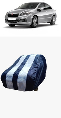 ATBROTHERS Car Cover For Fiat Linea Power Up 1.3 Emotion Diesel (Without Mirror Pockets)(White, Blue)