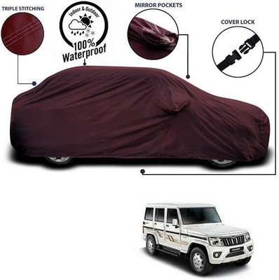 ANTHUB Car Cover For Mahindra Bolero (With Mirror Pockets)(Maroon)