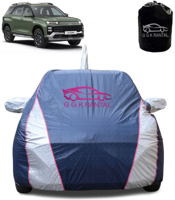 G G K RANTAL Car Cover For Hyundai Alcazar (With Mirror Pockets)(Blue, For 2020 Models)