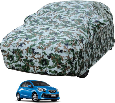 Auto Hub Car Cover For Honda Brio (With Mirror Pockets)(Multicolor)