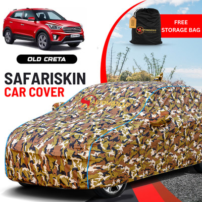 AUTOMOZEXO Car Cover For Hyundai Creta (With Mirror Pockets)(Multicolor)
