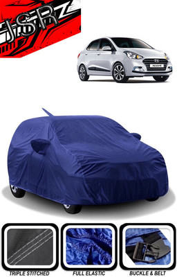 J S R Car Cover For Hyundai Xcent 1.1 CRDi S (With Mirror Pockets)(Blue)