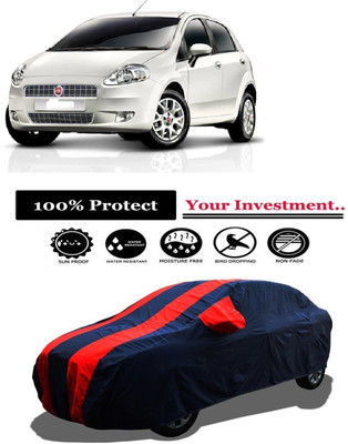 Amexride Car Cover For Fiat Punto Grande 1.3 (With Mirror Pockets)(Red)