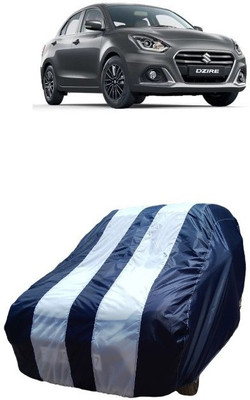 ATBROTHERS Car Cover For Maruti Suzuki Swift Dzire LX (Without Mirror Pockets)(White, Blue)