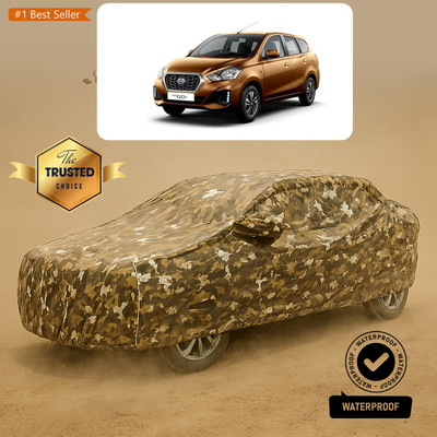 GOSHIV-car and bike accessories Car Cover For Datsun Go Plus A Petrol (With Mirror Pockets)(Yellow, White)