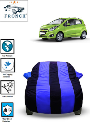 FRONCH Car Cover For Chevrolet Beat (With Mirror Pockets)(Blue)