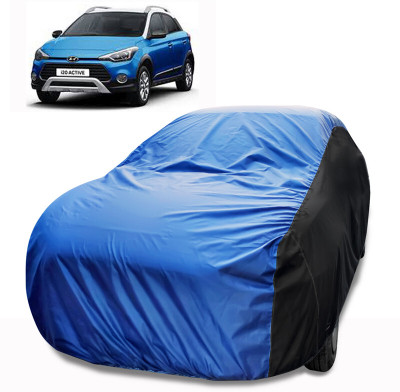 MoTRoX Car Cover For Hyundai i20 Active (With Mirror Pockets)(Black, Blue)