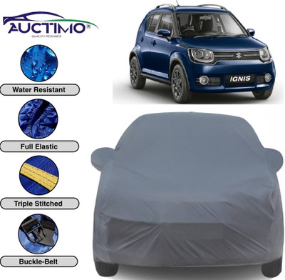 AUCTIMO Car Cover For Maruti Suzuki Ignis (With Mirror Pockets)(Grey)