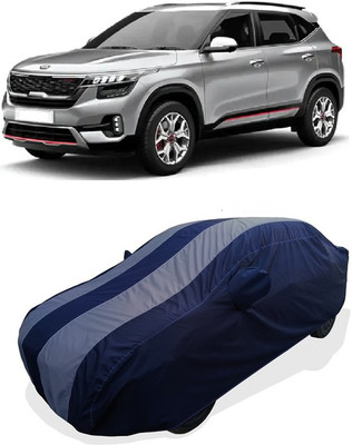 Coxtor Car Cover For Kia Seltos HTK Plus AT D Diesel (With Mirror Pockets)(Grey)
