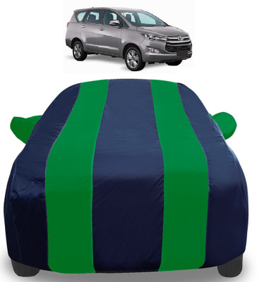 Auto Hub Car Cover For Toyota Innova Crysta (With Mirror Pockets)(Green, Blue)