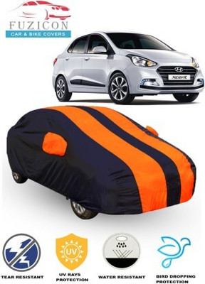 FUZICON Car Cover For Hyundai Xcent (With Mirror Pockets)(Orange, Blue)