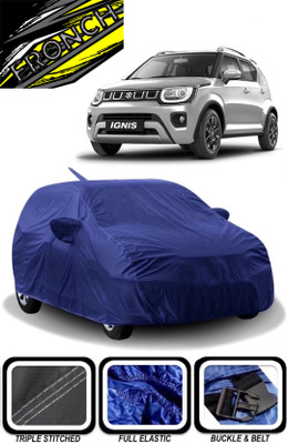 FRONCH Car Cover For Maruti Suzuki Ignis (With Mirror Pockets)(Blue)