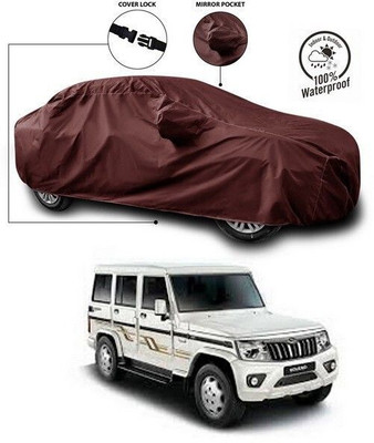 ANTHUB Car Cover For Mahindra Bolero (With Mirror Pockets)(Maroon)