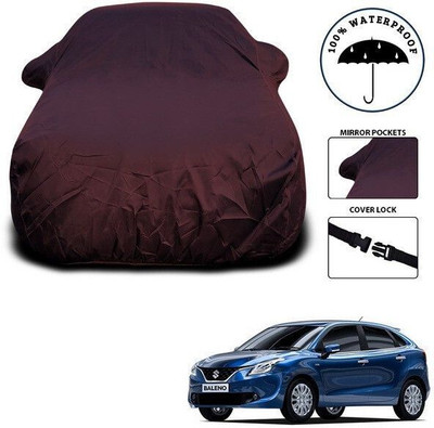 ANTHUB Car Cover For Maruti Suzuki Baleno (With Mirror Pockets)(Maroon)