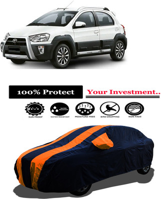 Amexride Car Cover For Toyota Etios Cross 1.2L G (With Mirror Pockets)(Orange)