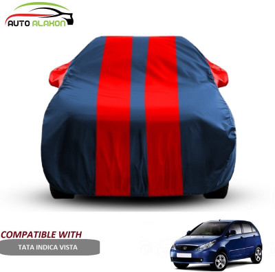 AUTO ALAXON Car Cover For Tata Indica Vista (With Mirror Pockets)(Blue, Red)