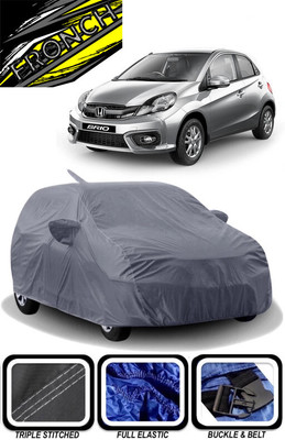 FRONCH Car Cover For Honda Brio VX O (With Mirror Pockets)(Grey)