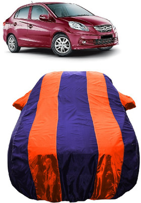 Wegather Car Cover For Honda Amaze VX i-VTEC (With Mirror Pockets)(Orange)