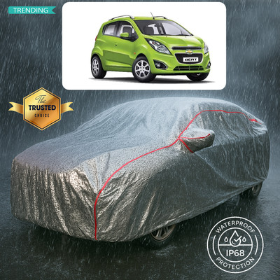 PAGORA Car Cover For Chevrolet Beat (With Mirror Pockets)(Silver)