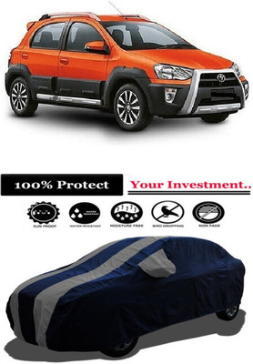 Amexride Car Cover For Toyota Etios Cross 1.5L V Petrol (With Mirror Pockets)(Grey)
