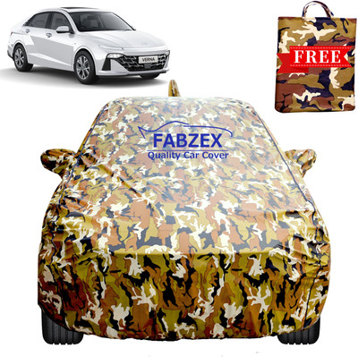 FABZEX Car Cover For Hyundai Verna (With Mirror Pockets)(Multicolor, For 2023, 2024 Models)