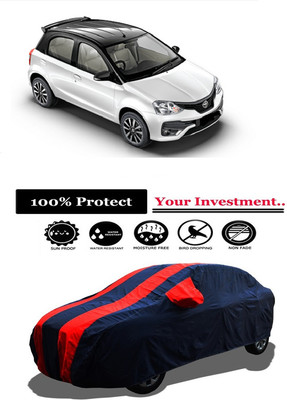 Amexride Car Cover For Toyota Etios Liva VD (With Mirror Pockets)(Red)
