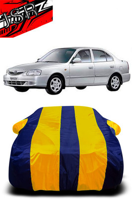 J S R Car Cover For Hyundai Accent (With Mirror Pockets)(Yellow, Blue)
