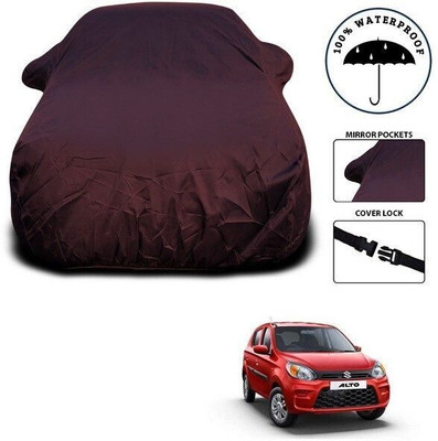 SEBONGO Car Cover For Maruti Suzuki Alto 800 (With Mirror Pockets)(Maroon)