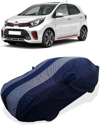 Coxtor Car Cover For Kia Picanto (With Mirror Pockets)(Grey, Blue)