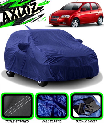 AXLOZ Car Cover For Chevrolet Aveo Uva (With Mirror Pockets)(Blue)