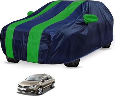 Auto Hub Car Cover For Volkswagen Vento (Without Mirror Pockets)(Black, Green)