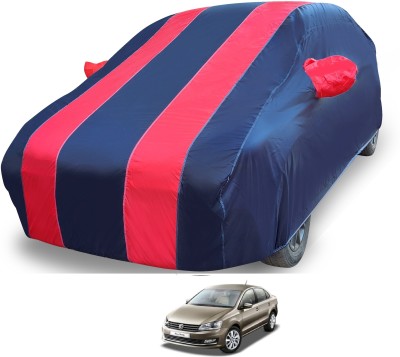 MOCKHE Car Cover For Volkswagen Vento (With Mirror Pockets)(Red)