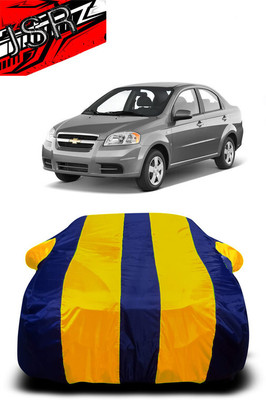 J S R Car Cover For Chevrolet Aveo Uva (With Mirror Pockets)(Yellow, Blue)
