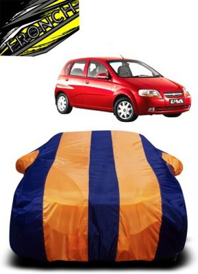 FRONCH Car Cover For Chevrolet UVA (With Mirror Pockets)(Orange, Blue)