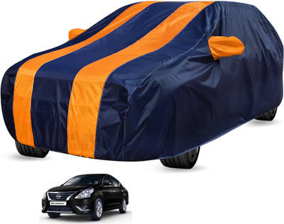 Auto Hub Car Cover For Nissan Sunny (Without Mirror Pockets)(Black, Orange)