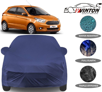 V VINTON Car Cover For Ford Figo (With Mirror Pockets)(Blue)