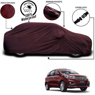 ANTHUB Car Cover For Maruti Suzuki Ertiga (With Mirror Pockets)(Maroon)