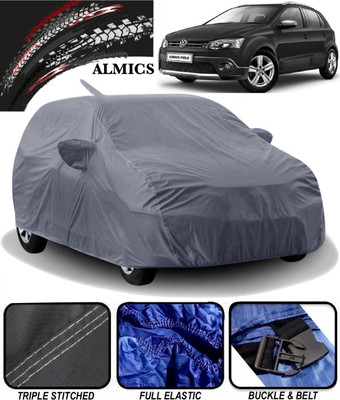 ALMICS Car Cover For Volkswagen Polo Cross (With Mirror Pockets)(Grey)