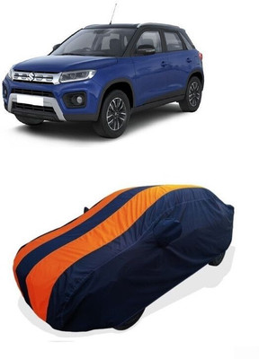 QLAX Car Cover For Maruti Vitara Brezza ZXI Plus AT Petrol (With Mirror Pockets)(Orange)