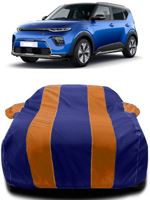 Autoprime Car Cover For Kia Soul EV (With Mirror Pockets)(Orange, Blue)