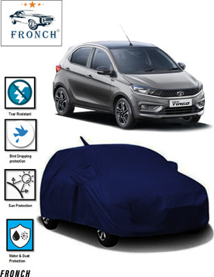 FRONCH Car Cover For Tata Tiago (With Mirror Pockets)(Blue)