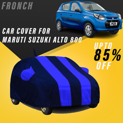 FRONCH Car Cover For Maruti Suzuki Alto 800 (With Mirror Pockets)(Blue)